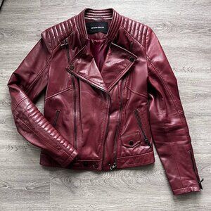 Vintage Moto Genuine Leather Jacket Size XS/S Burgundy